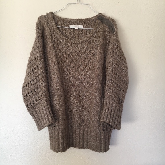 • SOLD // chunky LOFT cotton blend sweater with zipper • - Picture 3 of 8
